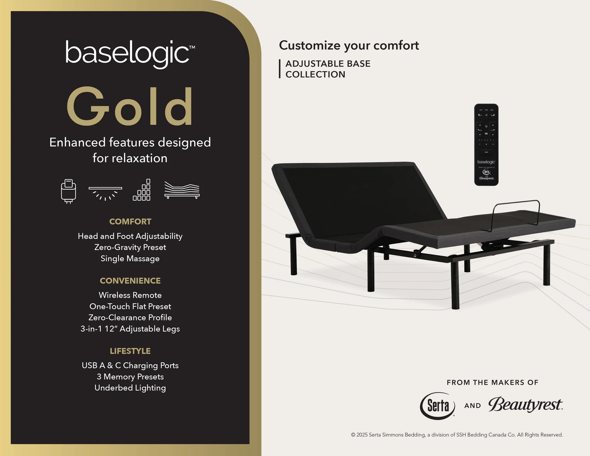 Baselogice Gold Adjustable Base
